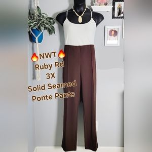 🔥NWT Ruby Rd 3X Solid Ponte Pants